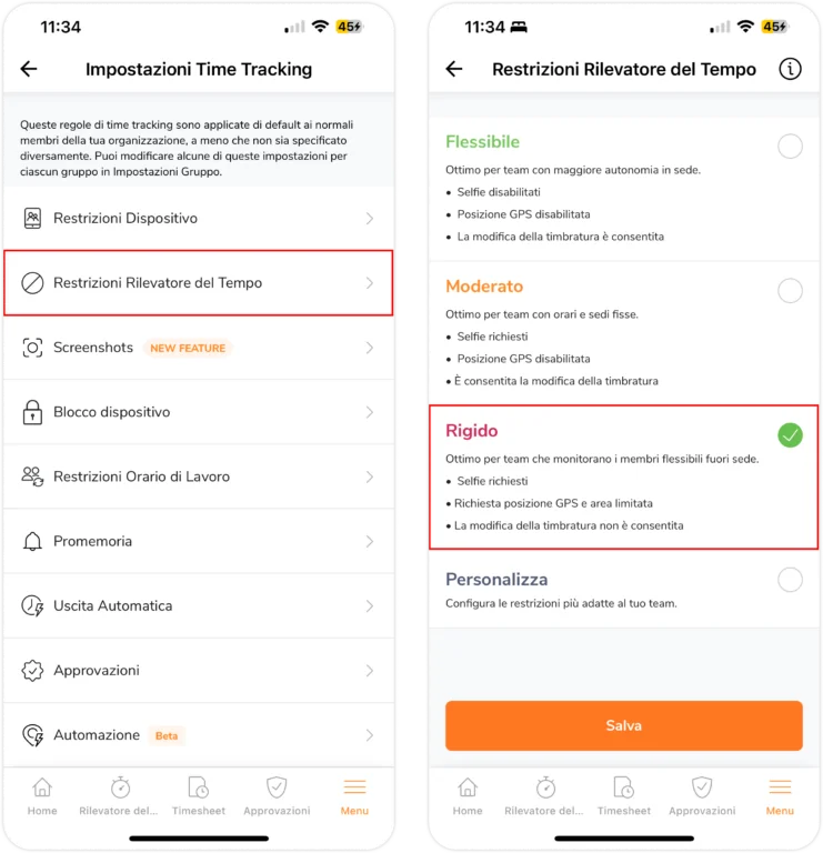 Time tracking settings strict 