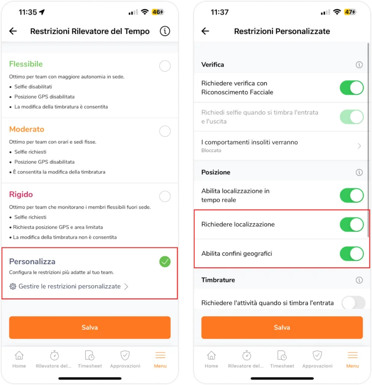 Time tracking setting custom 