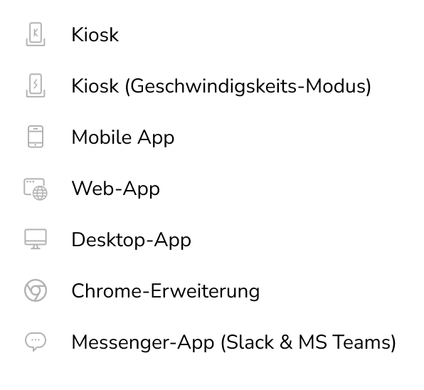 Device indicators in timesheets german