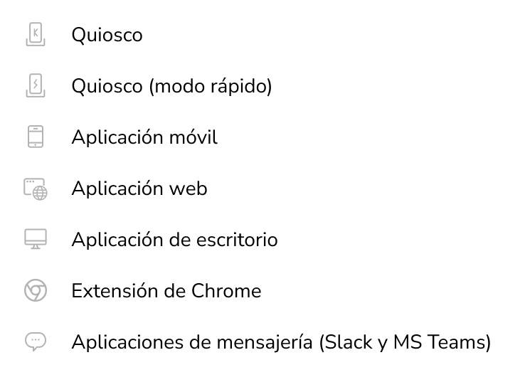 Device indicators in timesheets spanish