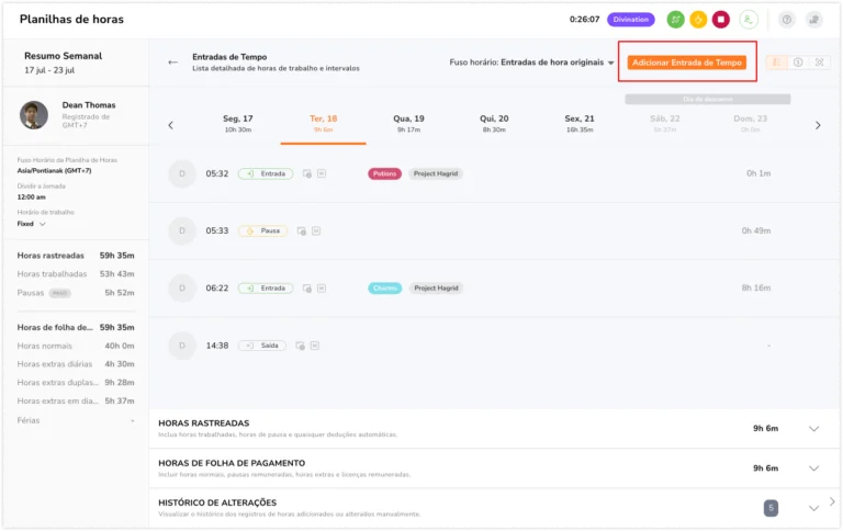 add time entry manual