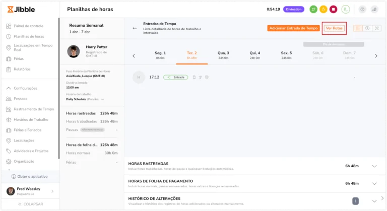 timesheet view route member