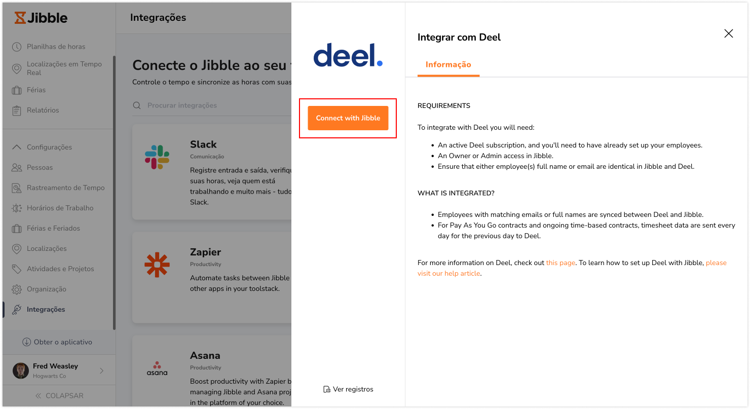 Deel connect with jibble