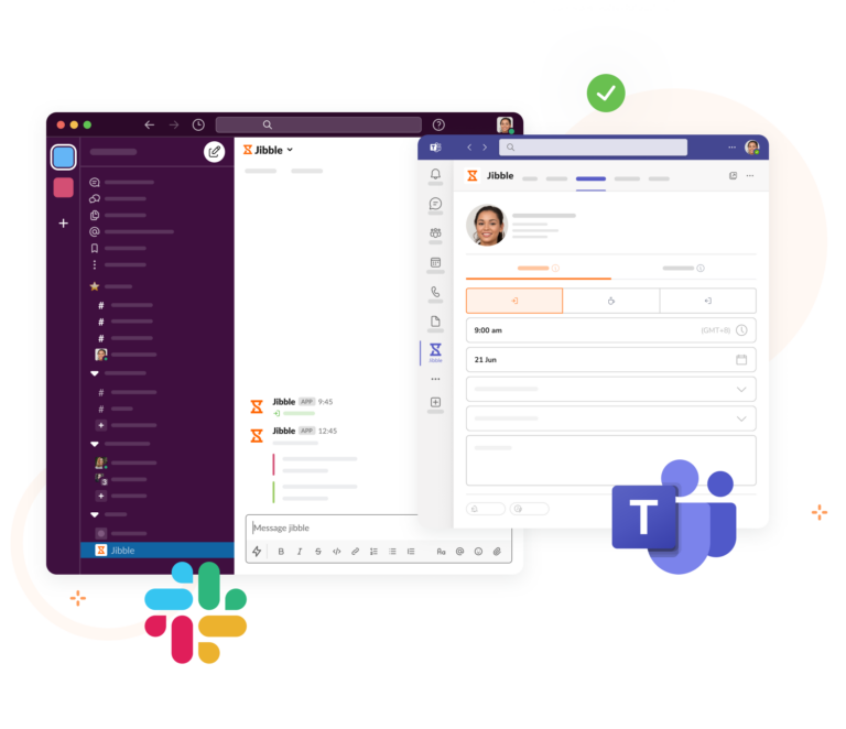 JIbble is easily accessible via MS Teams and Slack bots. Track project time without leave MS Teams or Slack.