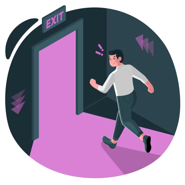 Vector illustration of an escaping worker by storyset on Freepik