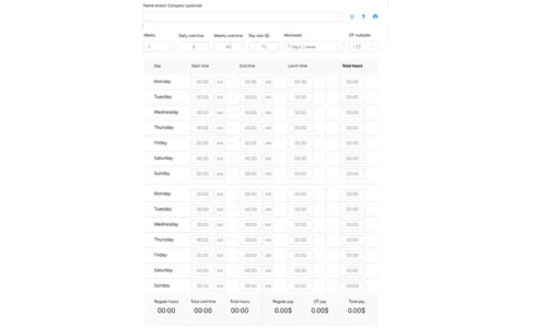 Connecteam Time Card Calculator