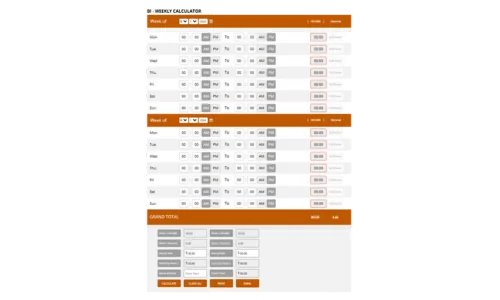 CalculateHours Bi-Weekly Timesheet Calculator screenshot