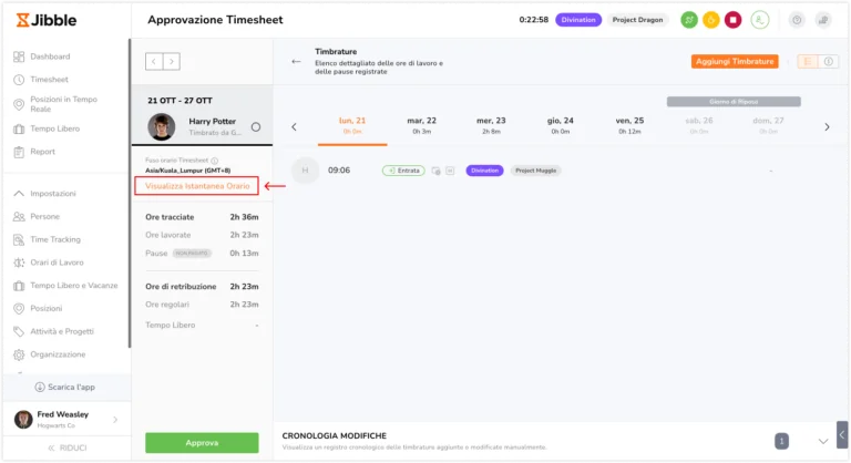 View member work schedule 