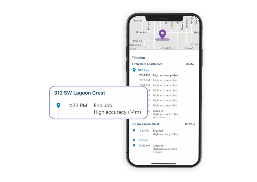 ClockShark GPS Time Clock on mobile