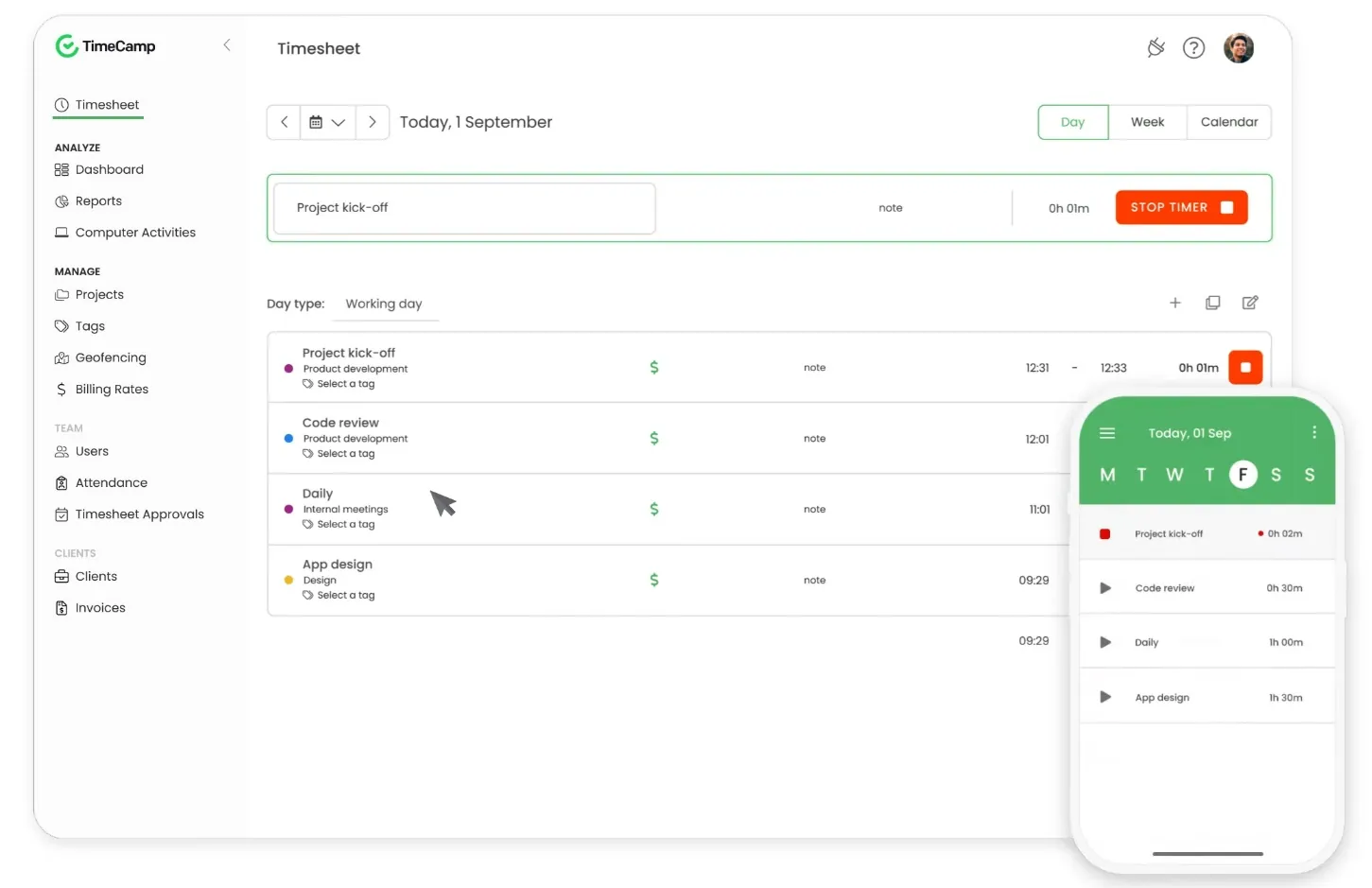 TimeCamp overview