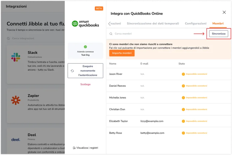 Quickbooks member sync