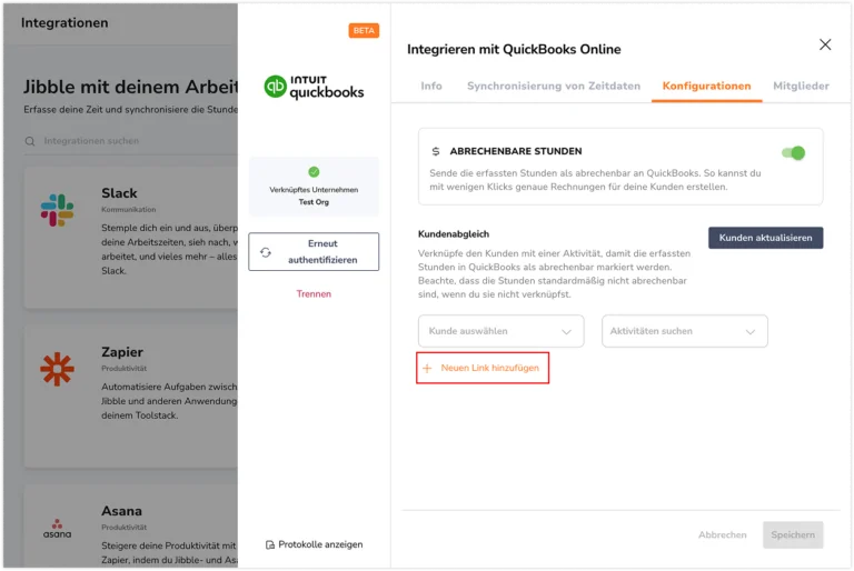 Quickbooks configuration