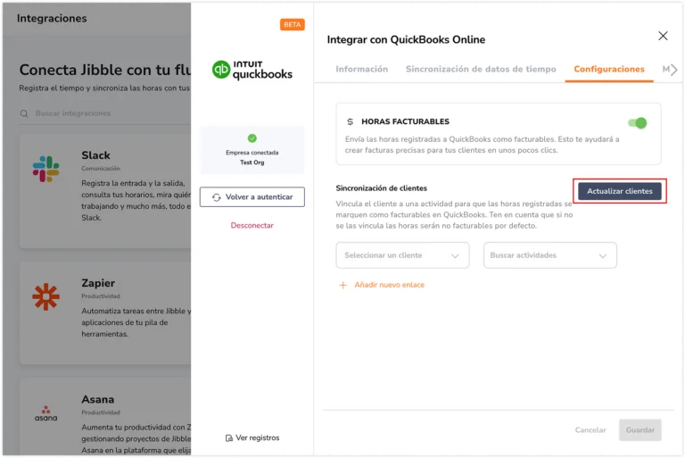 Quickbooks configuration