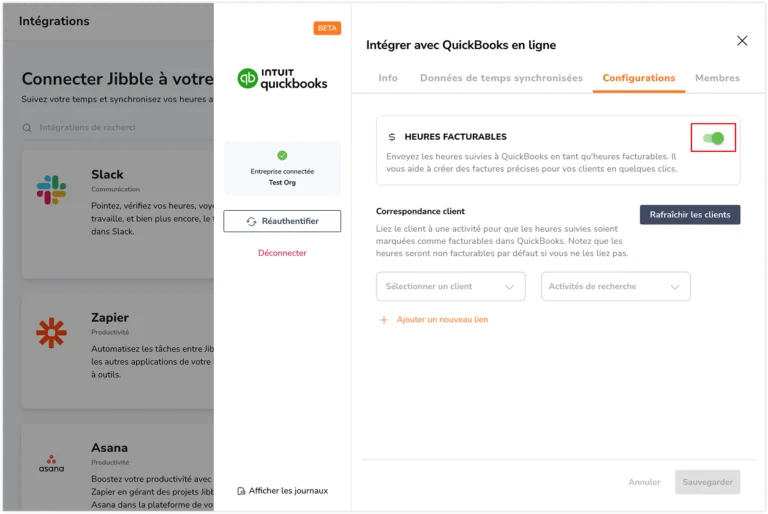 Quickbooks configuration