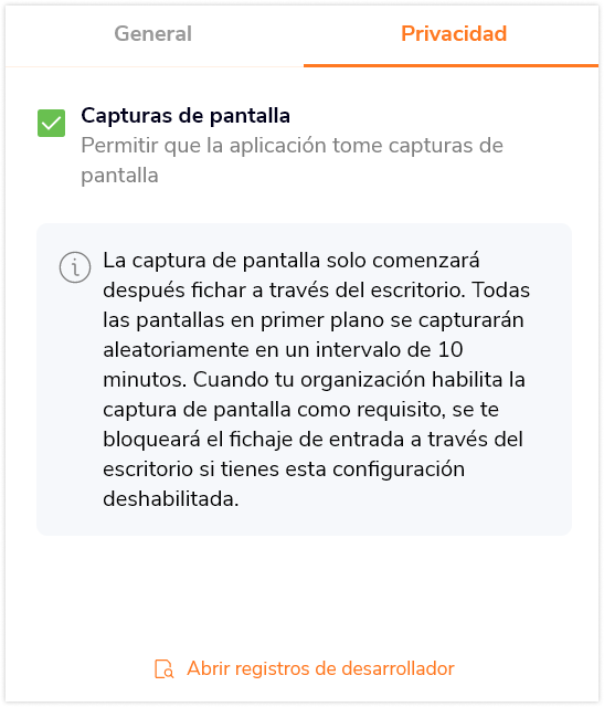 Desktop app - permission for screenshot capturing