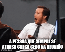 Meme de presença sobre se atrasar para o trabalho