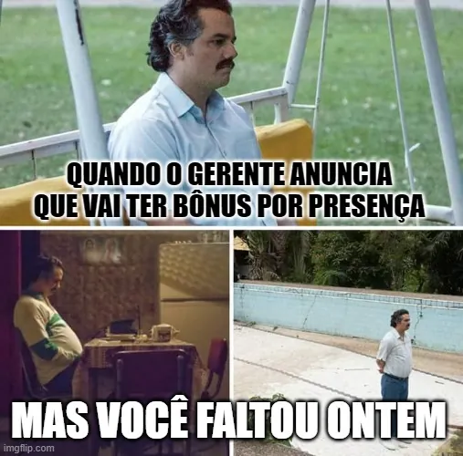 Um meme de presença sobre bônus por presença