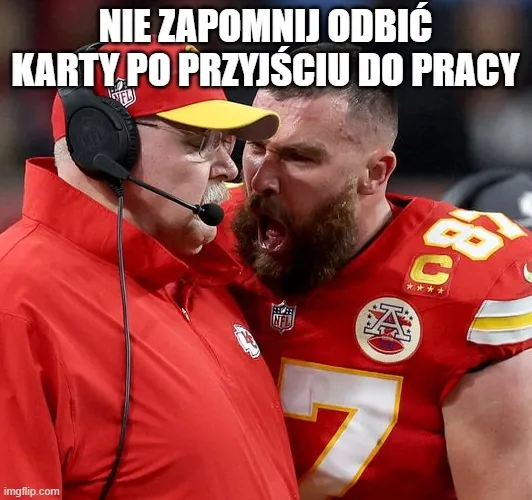 Mem z Travisem Kelcem krzyczącym na sędziego.