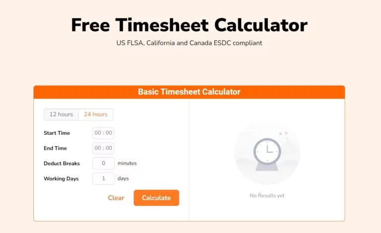 The Jibble timesheet calculator on the web.