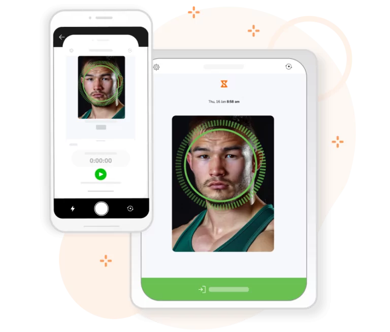 Logging attendance with a quick face scan on mobile and kiosk.