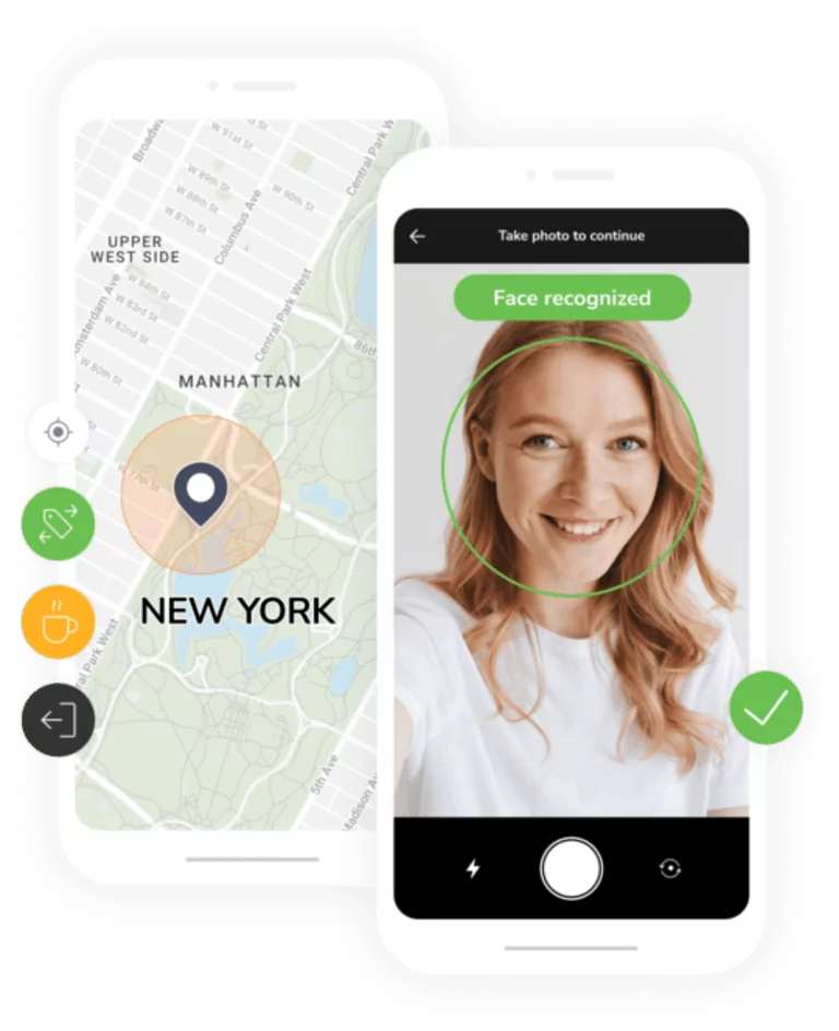Facial recognition and GPS tracking on mobile