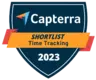 Jibble shortlist award for Capterra for Time Clock.