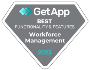 Jibble award for GetApp for Best Functionality and Features; Workforce Management.