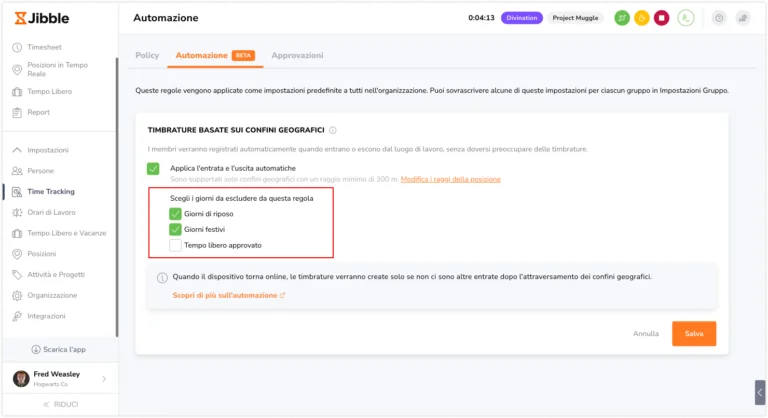 Geofence automation settings 