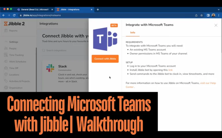 Connecting Microsoft Teams with Jibble Walkthrough
