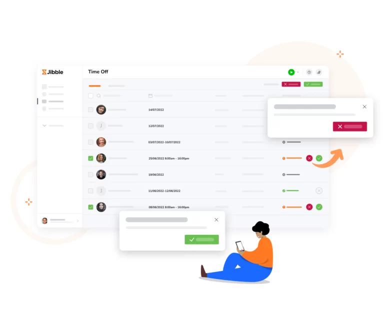 Processo di approvazione dei timesheet di Jibble.
