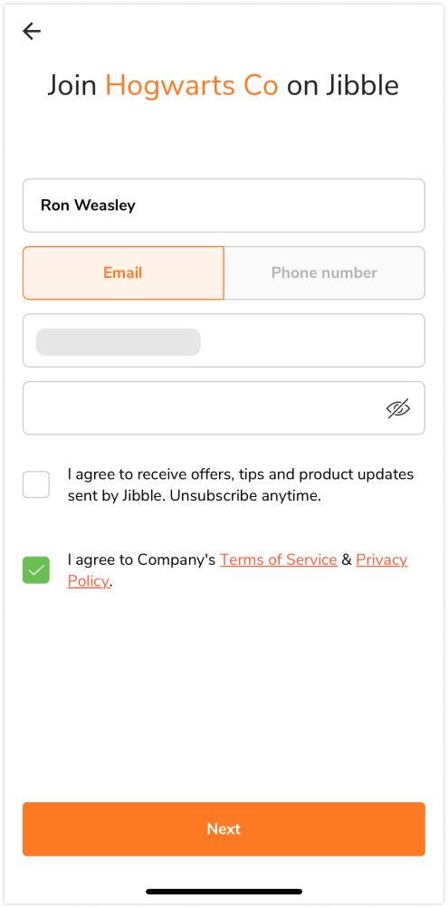 Joining an organization via direct link on mobile