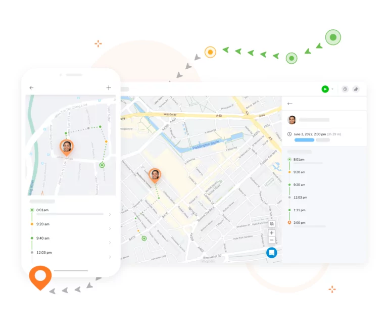 Ripercorrere gli spostamenti del team con la mappa della posizione di Jibble.