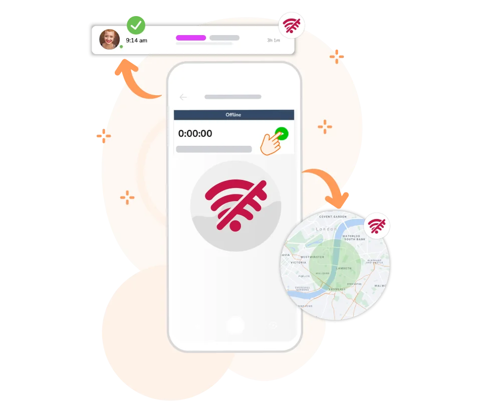 Tracking team attendance with or without the internet.