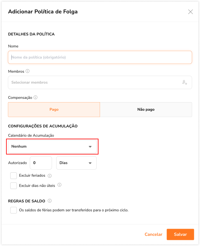 Add Time Off Schedule of Accrual None