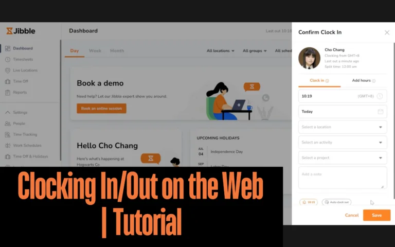 Clocking in/ out on the web tutorial for Jibble