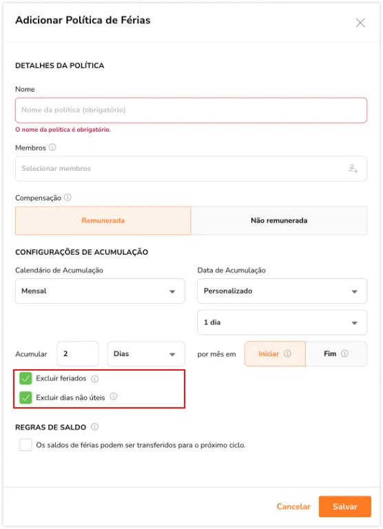 Adding time off for Monthly Accrual Schedule