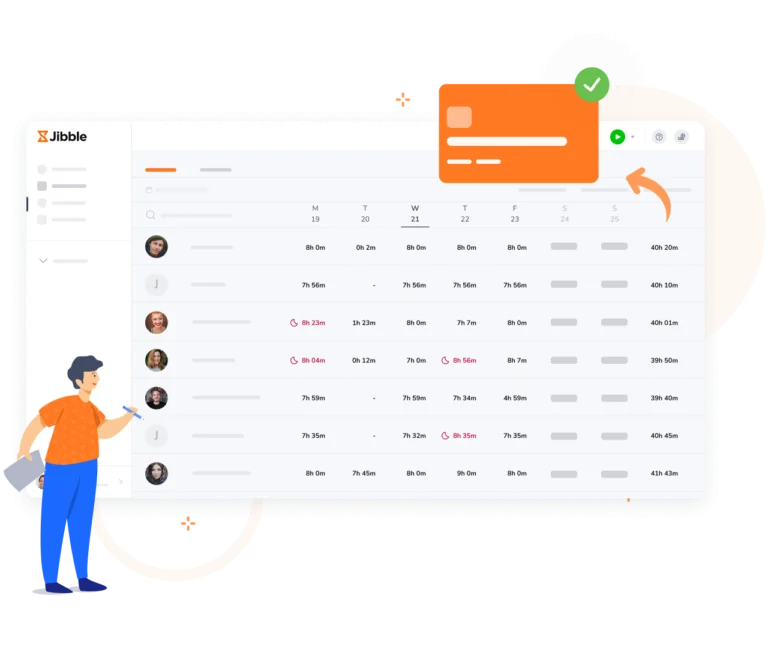 Timesheet automatici e pronti per le retribuzioni.