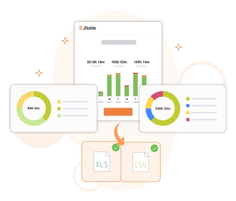 Grafici di report e analisi esportabili in formato CSV e Excel.