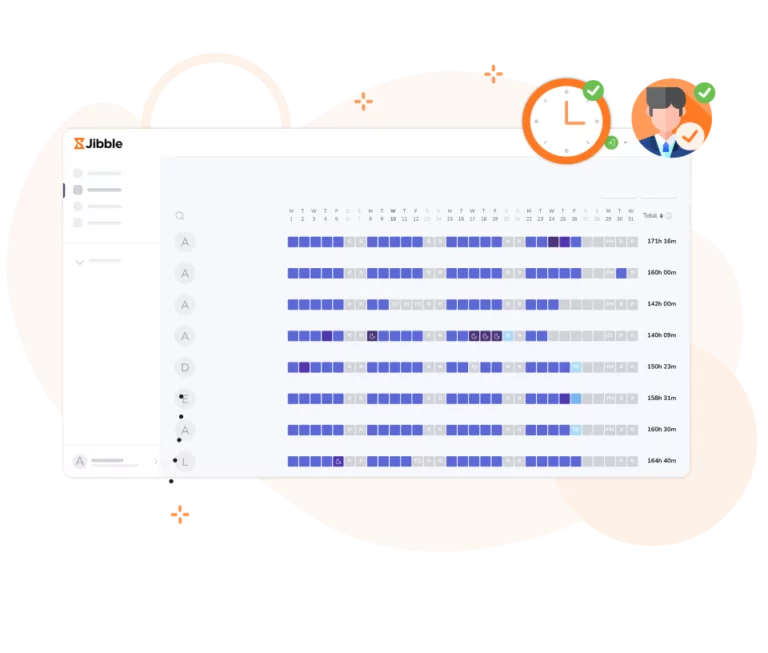 Timesheet automatizzati pronti per le retribuzioni del team.