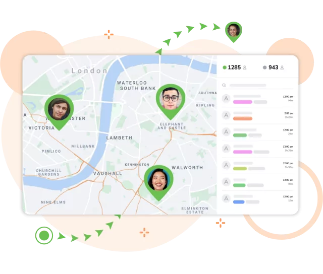 Localizzazione in tempo reale per seguire gli spostamenti dei membri del team.