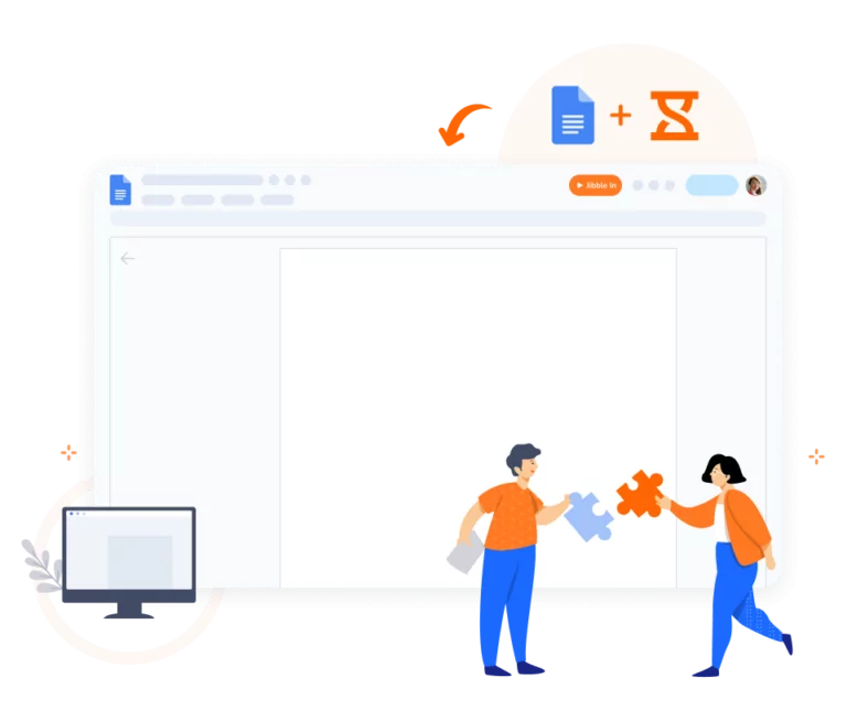 Tracciamento del tempo direttamente sul documento Google Docs con l'integrazione di Jibble.