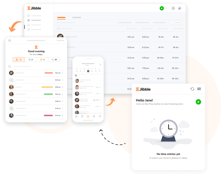 Software di rilevazione del tempo per tracciare le ore in modo flessibile da qualsiasi dispositivo.