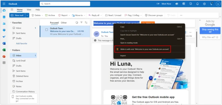 Clocking in via text highlighting on Microsoft Outlook