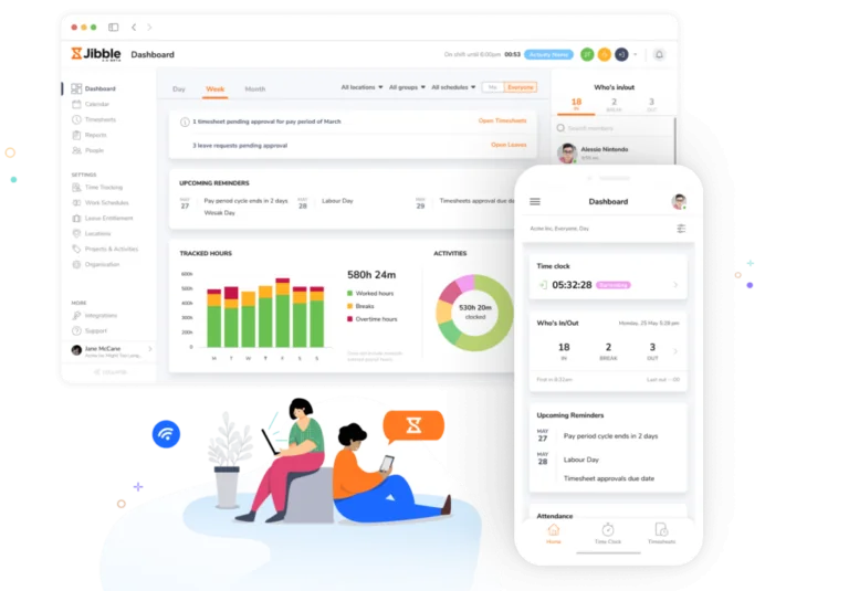 Rilevazione delle presenze e tracciamento dei progetti e attività con l'app di Jibble.