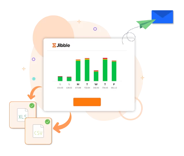 Report dettagliati con i dati del team scaricabile in Excel e CSV.