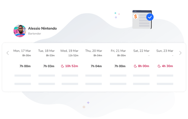 Timesheet automatici per retribuzioni più semplici.