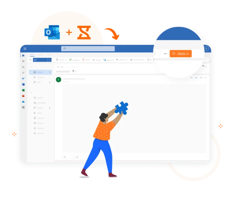 Estensione di Jibble per il time tracking su Outlook.