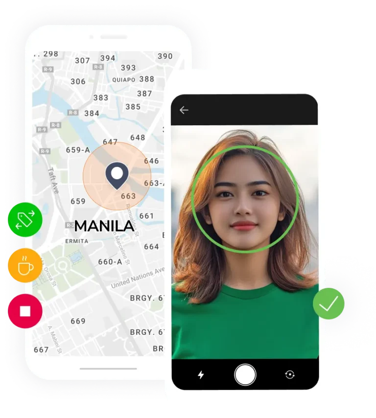 GPS tracking and face recognition on philippines timesheet software