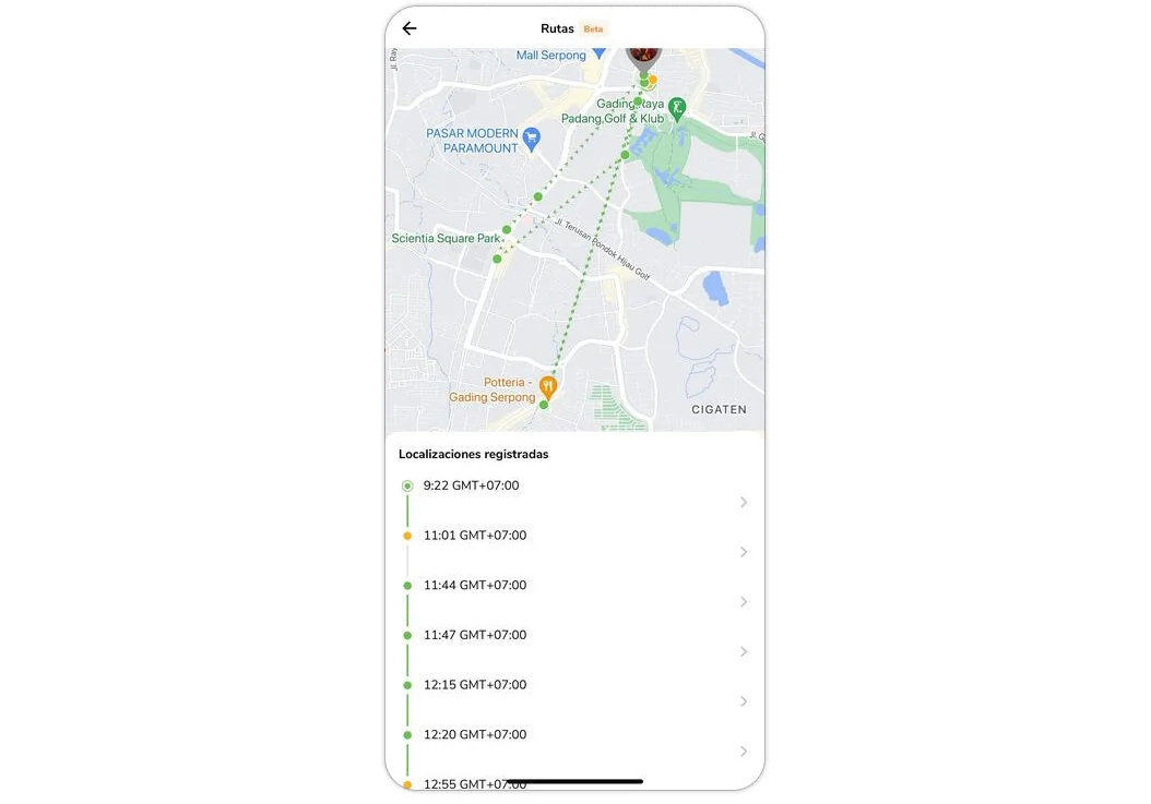 View routes under timesheets on mobile app