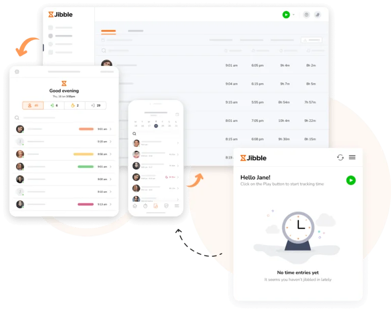 Tracciamento del tempo su diverse piattaforme con Jibble.